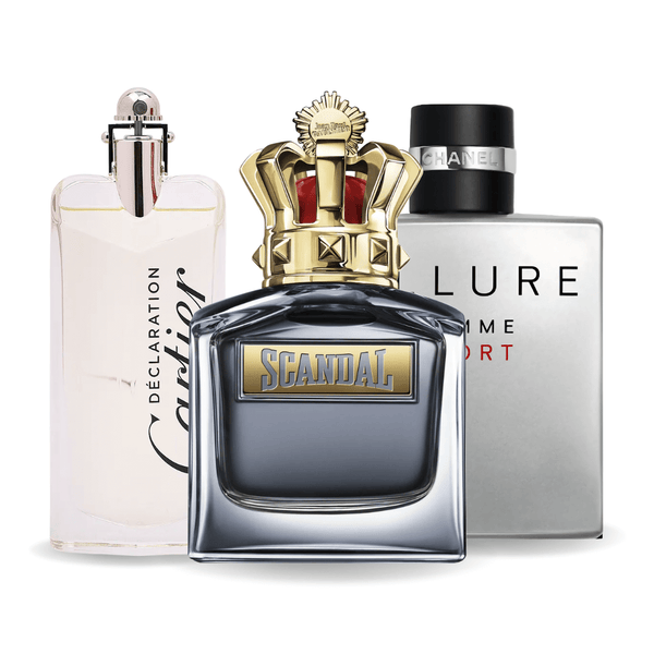 3 parfüm kombináció | Allure Homme Sports, Jean Paul Gaultier Scandal, Cartier Declaration 100ml