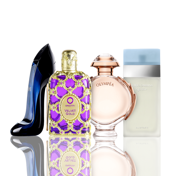 4 parfüm kombináció | Light Blue + Orientica Velvet Gold + Good Girl + Olympea 100ML